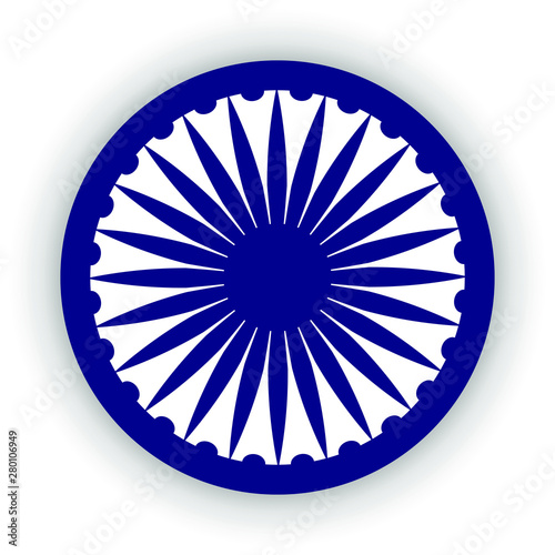 Blue Ashoka Wheel Indian symbol - Ashoka Chakra