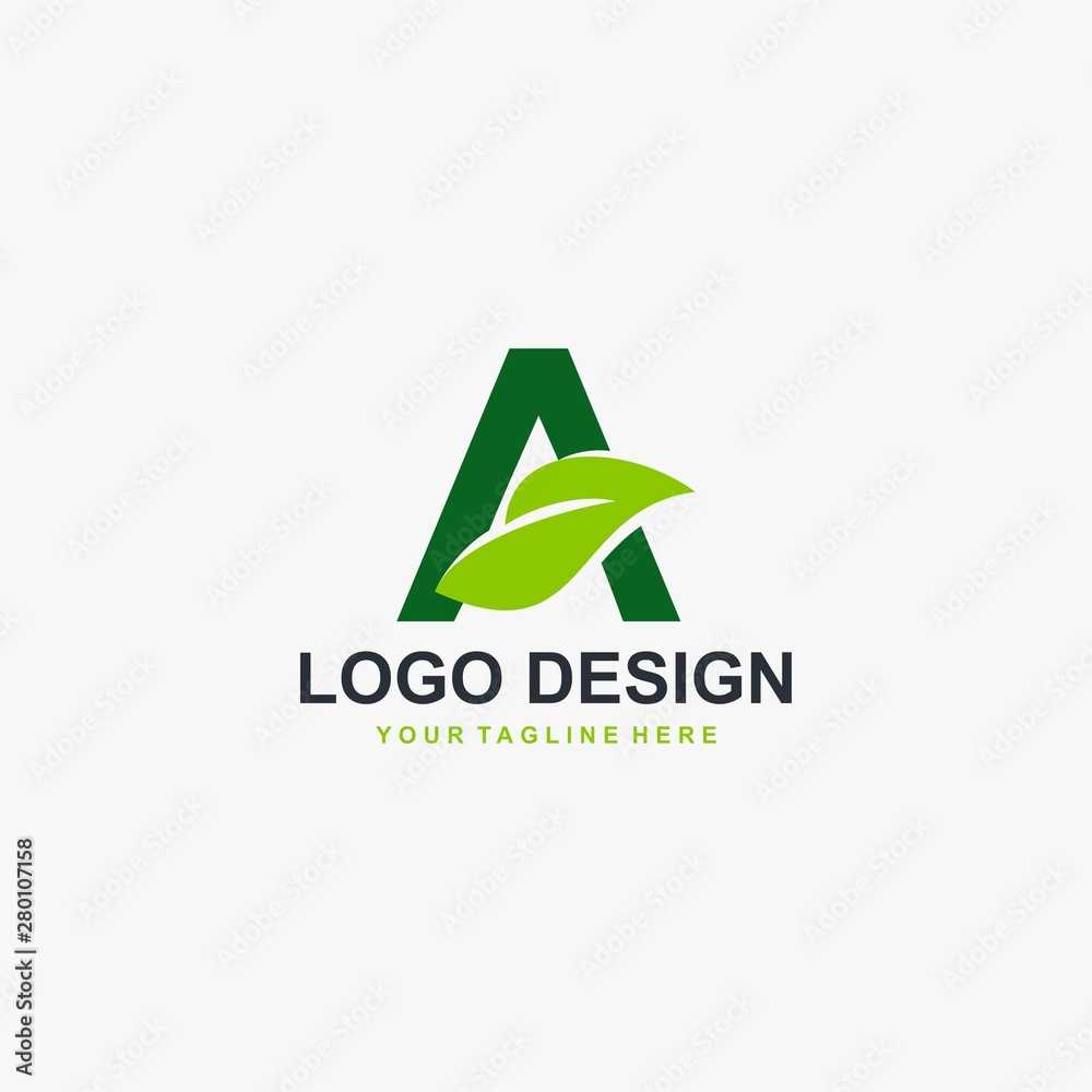 Letter A and leaf icon design, ecology natural illustration energy - Vector Letter A and leaf icon design, ecology natural illustration energy - Vector
