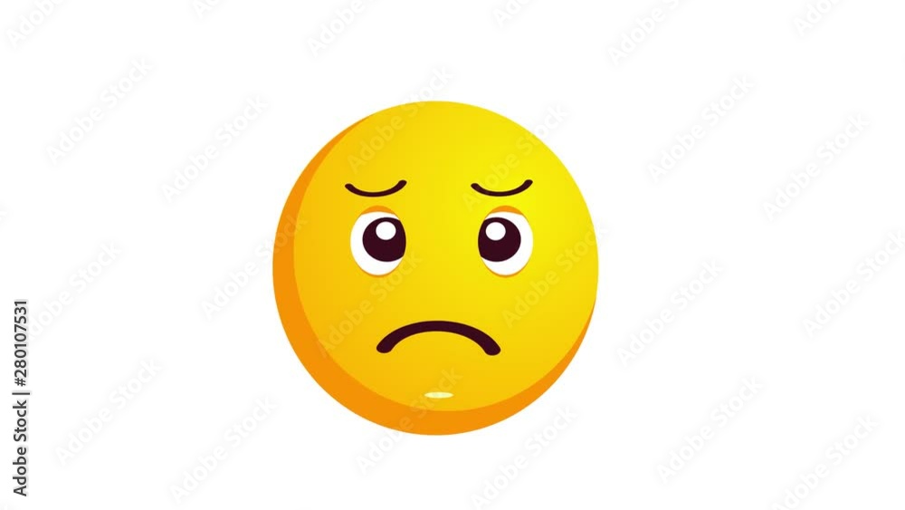 Loopable animation of a crying, unhappy emoji isolated on white. Loopable animation of a crying, unhappy emoji isolated on white.