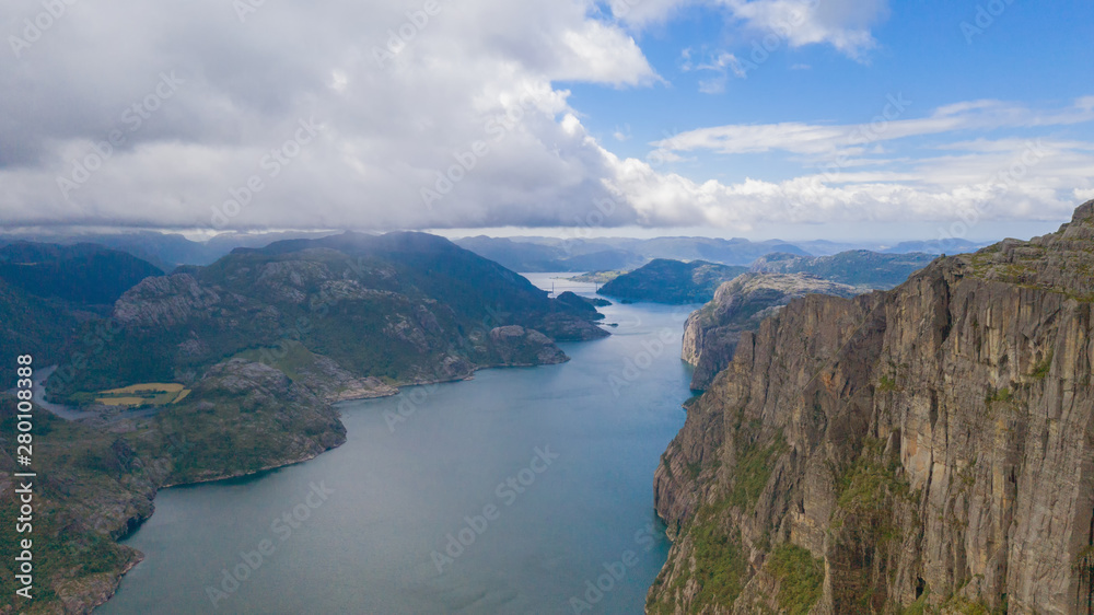 View from preikestulen pulpit rock, Norway