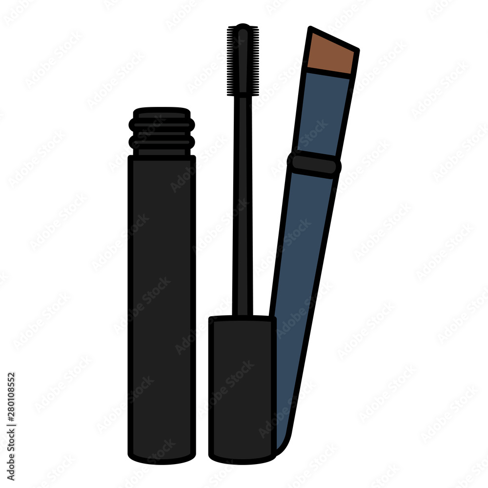 eyelash and brush make up drawing icon eyelash and brush make up drawing icon