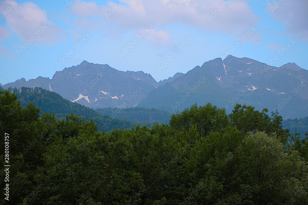Viex of Belledone chain from Grésivaudan valley, French Alps, Isère, France Viex of Belledone chain from Grésivaudan valley, French Alps, Isère, France