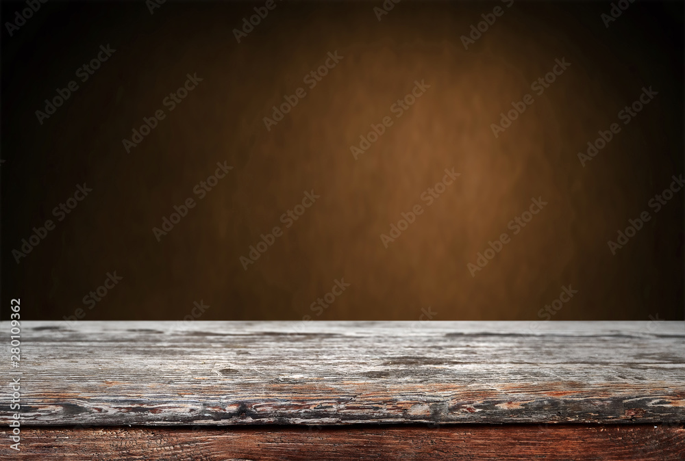 Empty old wooden table background Empty old wooden table background