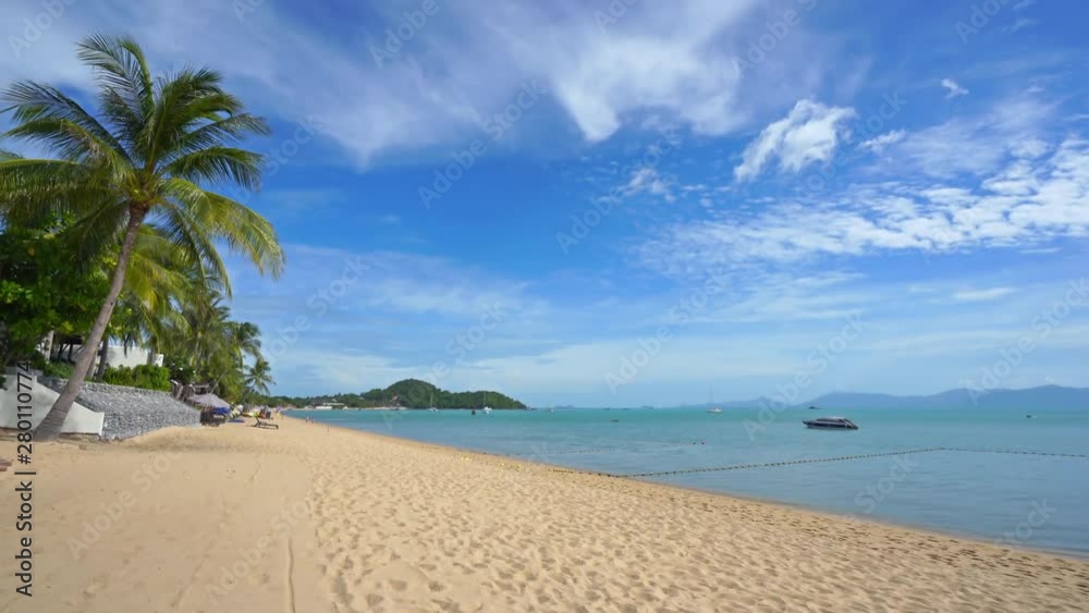 Calm destination beach island of Samui island Thailand, wide shot Calm destination beach island of Samui island Thailand, wide shot