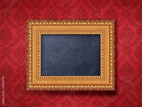 Antique frame on wall rococo style
