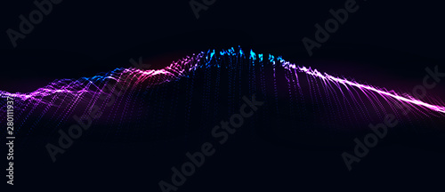 Artificial intelligence. 5G Technology Concept illustration. Wireless Mobile Internet. Equalizer for music. computer geometric digital connection structure. wireframe landscape. Big Data