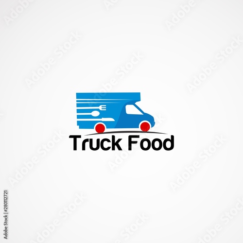 truck food logo designs concept, icon, element, and template for company