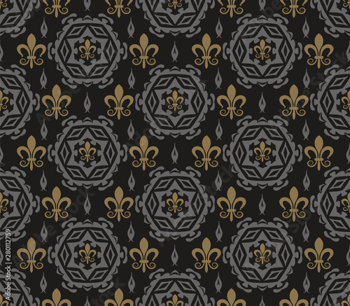 Damask Wallpaper seamless pattern, royal style, vintage, vector