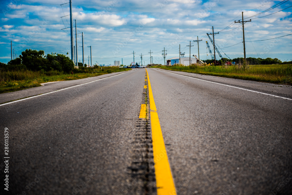 road and blue sky