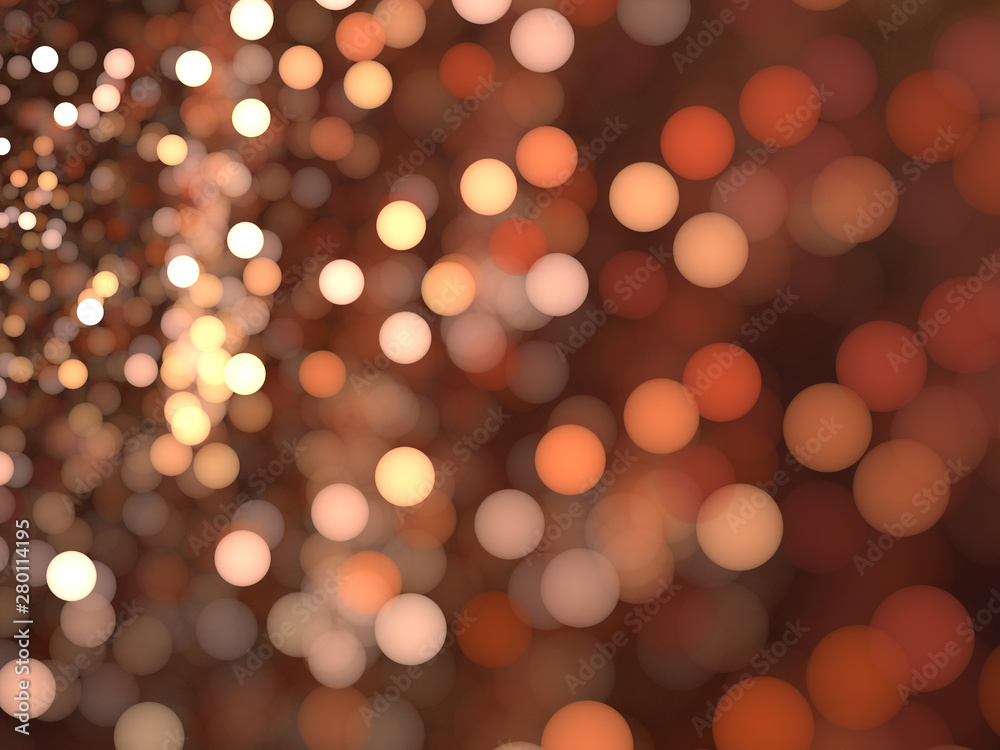 Abstract Illustration - Glowing Yellow Particles, soft shapes with blurred background. Magical fantasy background image, vibrant transparent glowing spots. Colored circles, digital modern artwork.