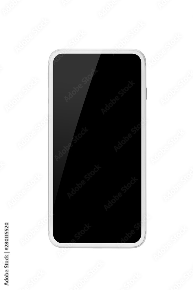 smart phone with black screen isolated white. smart phone with black screen isolated white.