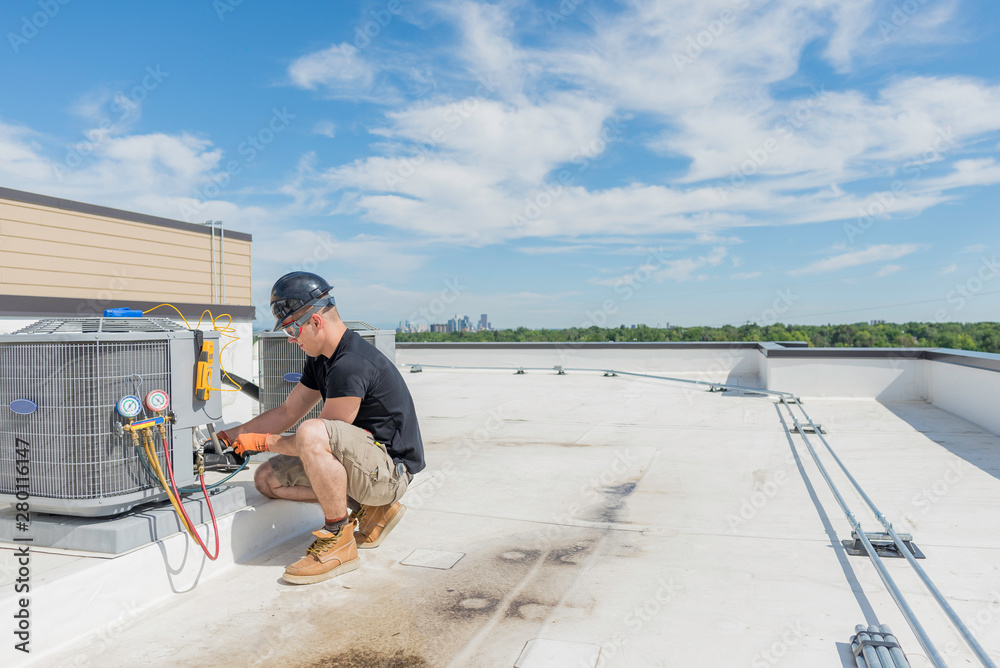 Hvac Worker with copyspace Hvac Worker with copyspace