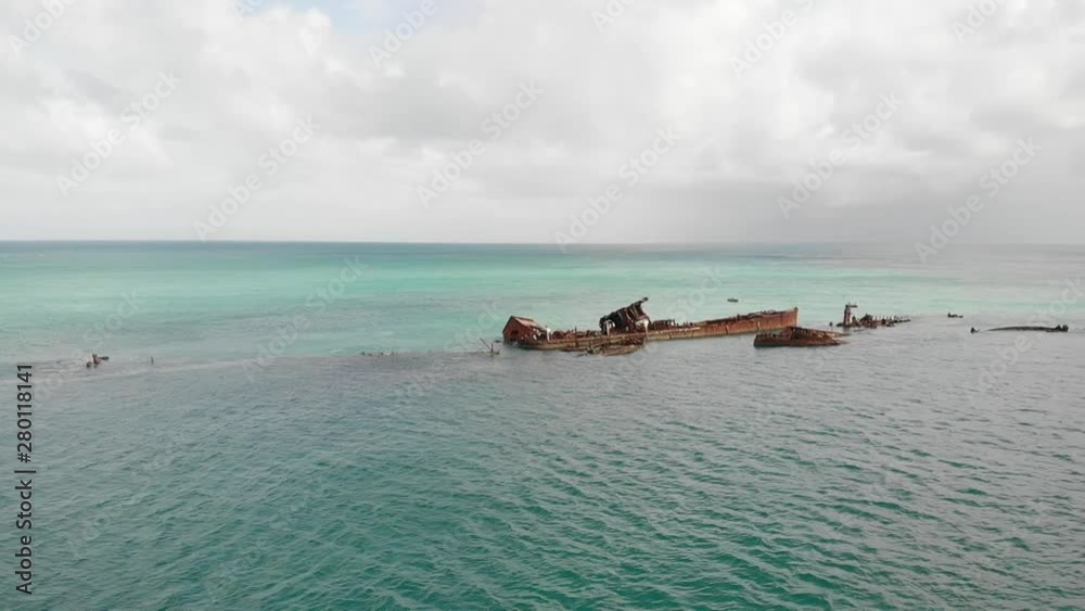 amazing shipwreck view near the coast.