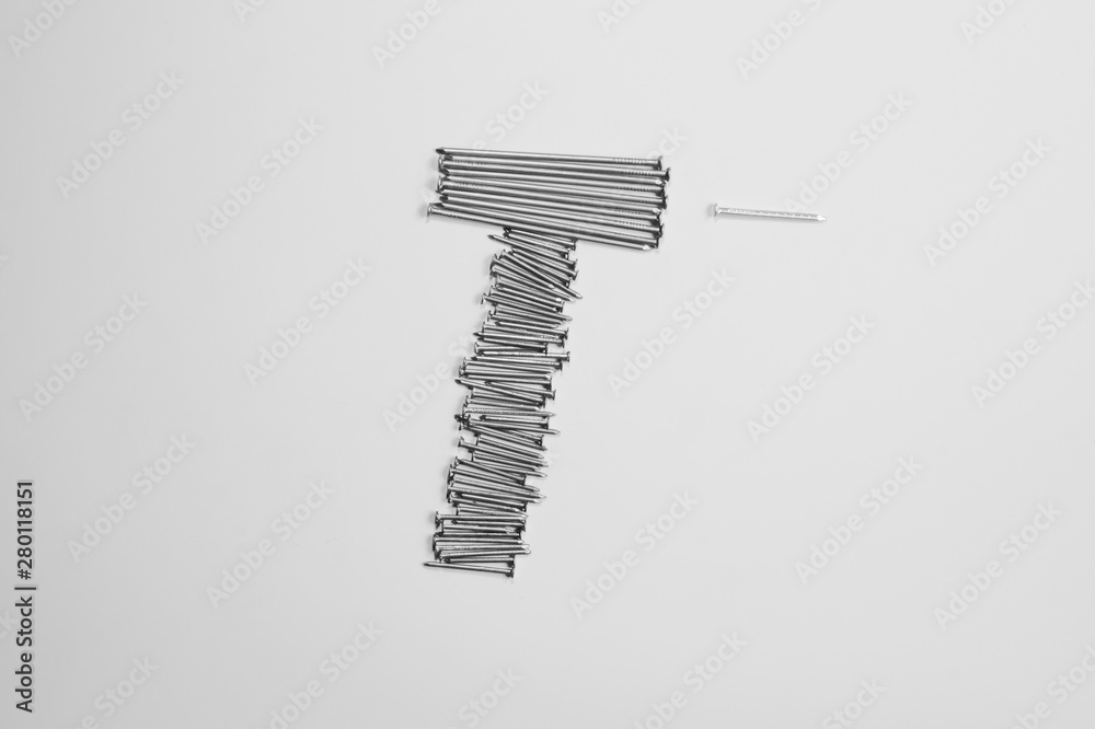 Nails isolated on white background. working tools Nails isolated on white background. working tools