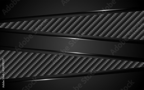 luxurious dark carbon background with overlap layer
