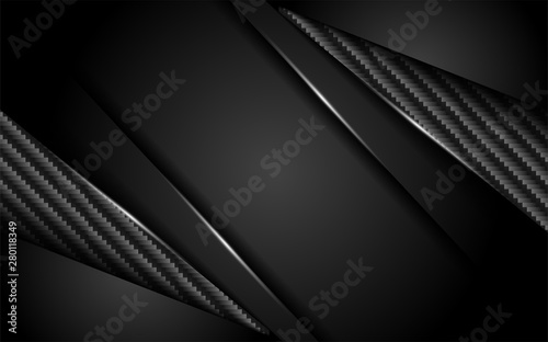 luxurious dark carbon background with overlap layer