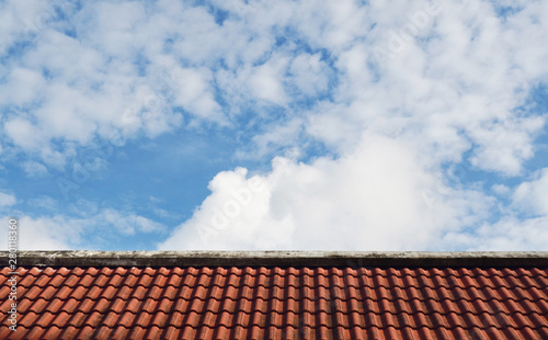 Tile roof With the sky as the background