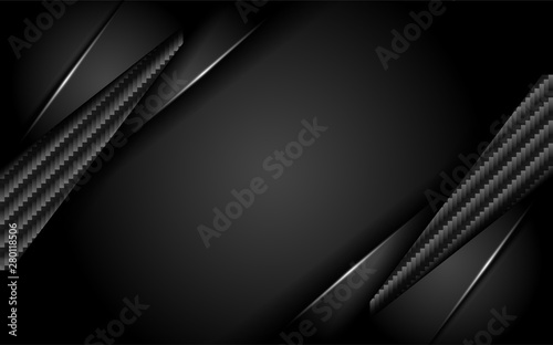 luxurious dark carbon background with overlap layer