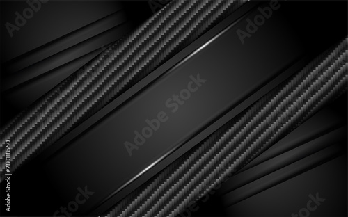 luxurious dark carbon background with overlap layer