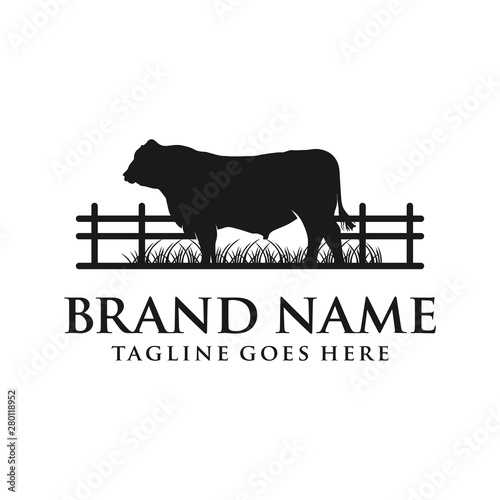 Fototapeta angus cow logo your company