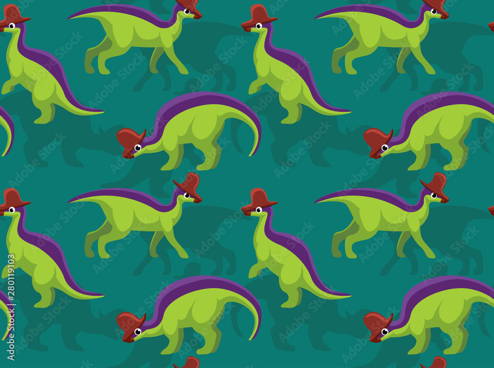 Cute Lambeosaurus Cartoon Background Seamless Wallpaper Cute Lambeosaurus Cartoon Background Seamless Wallpaper