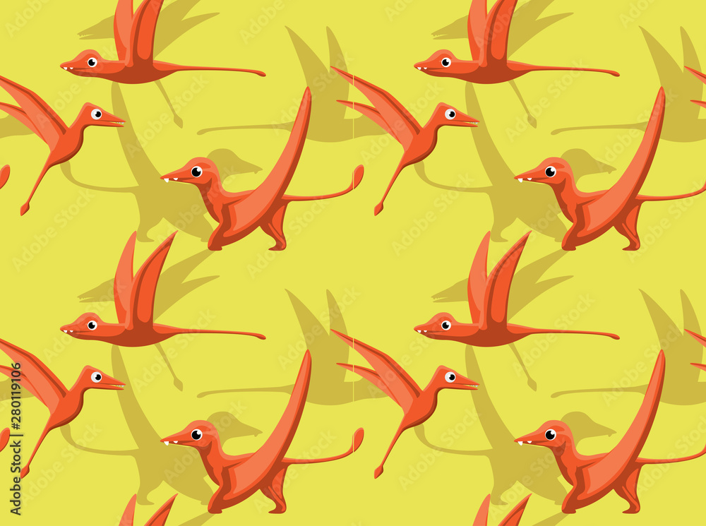 Cute Scaphognathus Cartoon Background Seamless Wallpaper