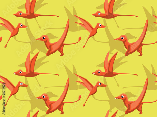 Cute Scaphognathus Cartoon Background Seamless Wallpaper