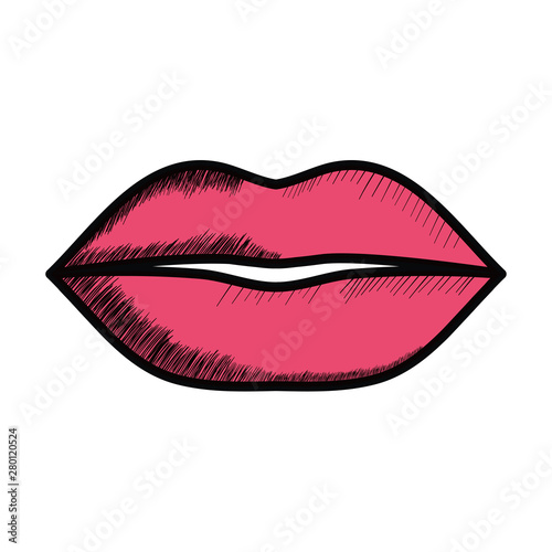 female lips sensuality isolated icon