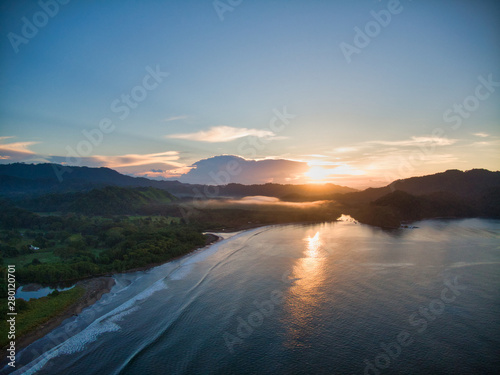 Sunrise over the ocean in tropical Costa Rica