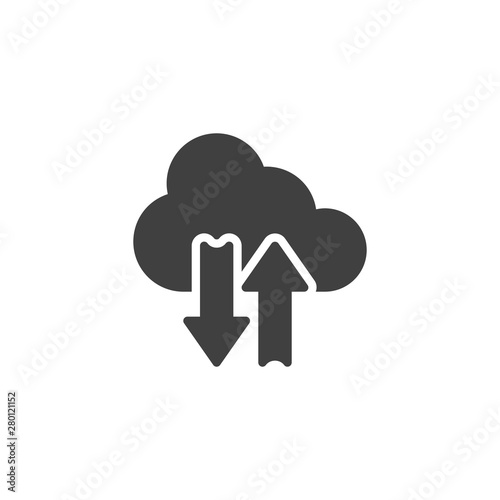 Cloud sync vector icon. Backup and restore data cloud filled flat sign for mobile concept and web design. Download and upload glyph icon. Symbol, logo illustration. Vector graphics