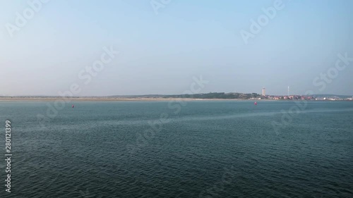 Establishing the Dutch island of Terschelling in Holland by day. photo