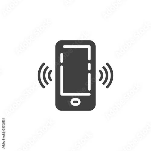 Smartphone call, vibrating vector icon. filled flat sign for mobile concept and web design. Ringing mobile phone glyph icon. Symbol, logo illustration. Vector graphics