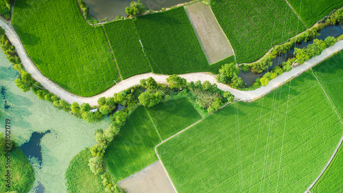 Aerial photo of summer rural ecological pastoral scenery in xuancheng city, anhui province, China photo