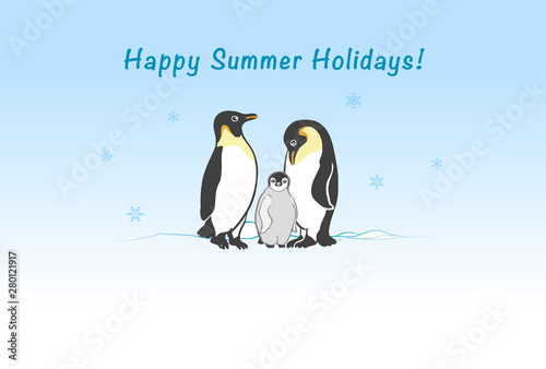 ペンギンの家族　happy summer holidays