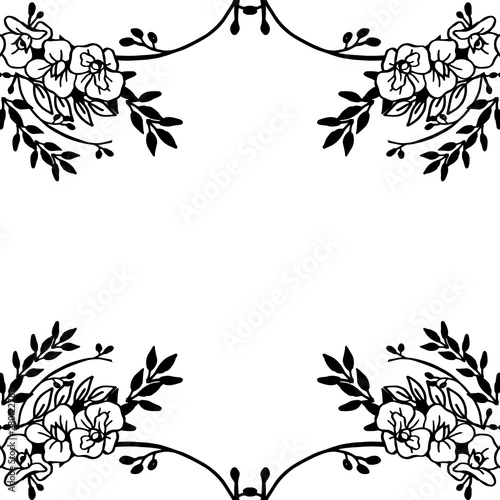 Flower pattern design, decoration wreath frame, greeting card and invitation card. Vector