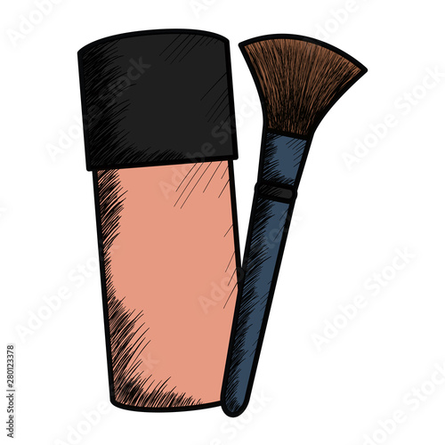 make up brush and bright drawing