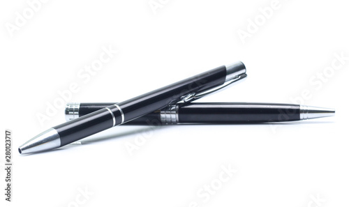 Black pen isolated on white background photo