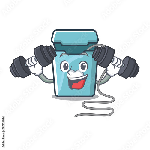 Fitness dental floss isolated with the character