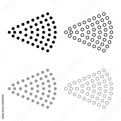 Spray Aerosol jet Water spray mist of atomizer from cosmetic bottle icon outline set black grey color vector illustration flat style image