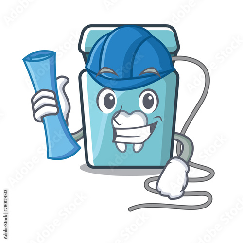 Architect dental floss in the cartoon shape