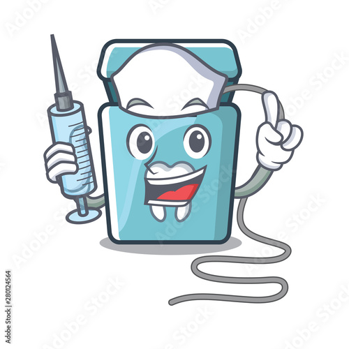 Nurse dental floss in the cartoon shape