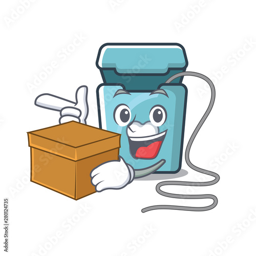 With box dental floss in the cartoon shape