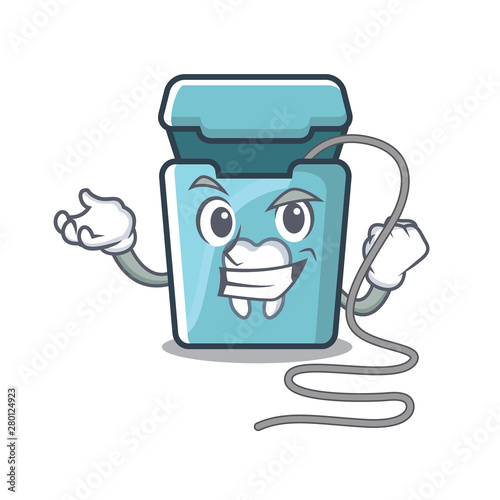 Successful dental floss in the cartoon shape