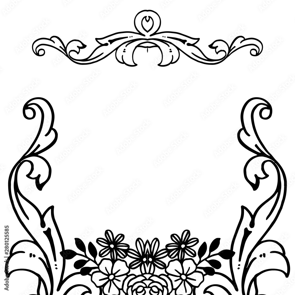 Decoration of flower frame, ornament of card, wallpaper design. Vector Decoration of flower frame, ornament of card, wallpaper design. Vector