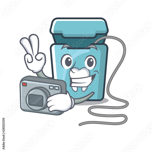 Photographer dental floss in a mascot box