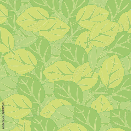 Year decorative background from green foliage tree