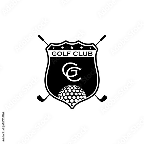 golf club shield badge logo design