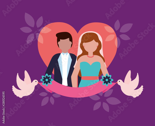 flat design wedding people image