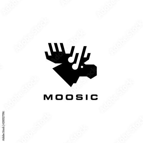 moose music logo vector icon illustration
