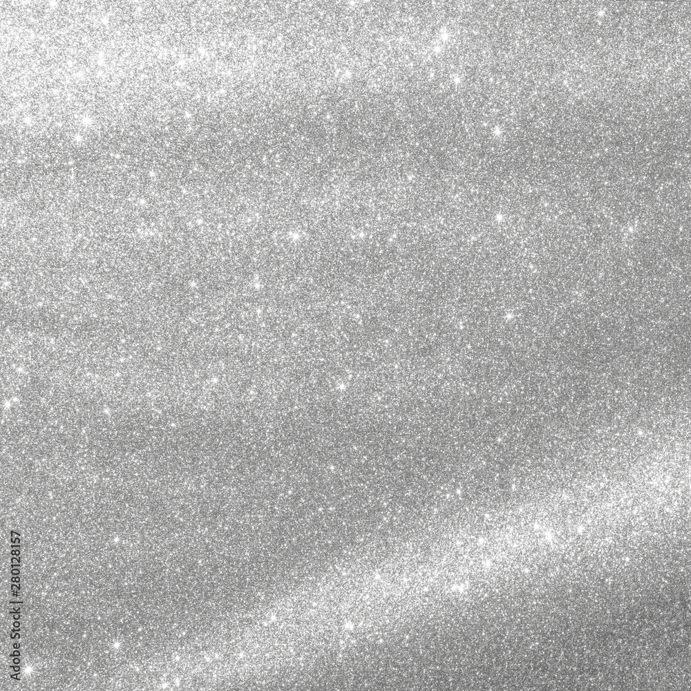 Silver glitter texture white sparkling shiny wrapping paper background